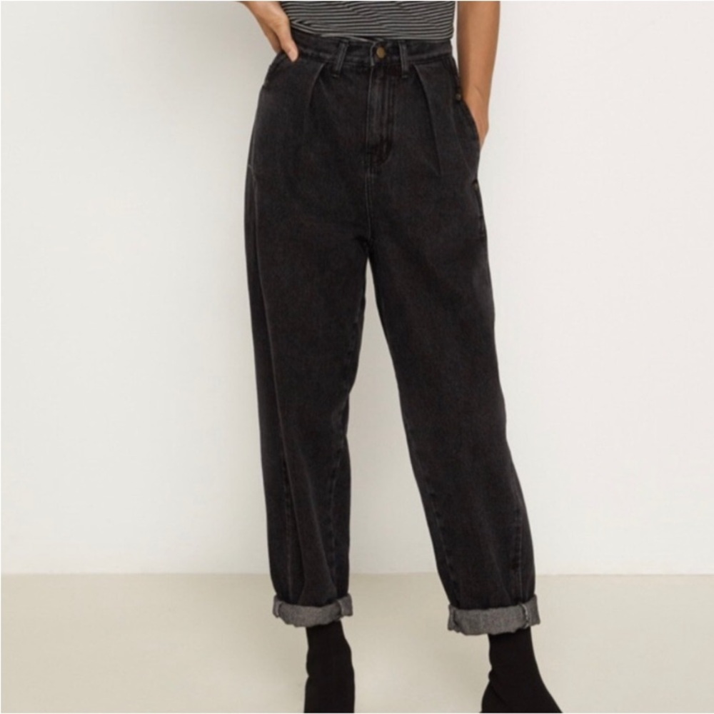 Oak + Fort High Rise Barrel Leg Jean Blue size Medium - Picture 4 of 15